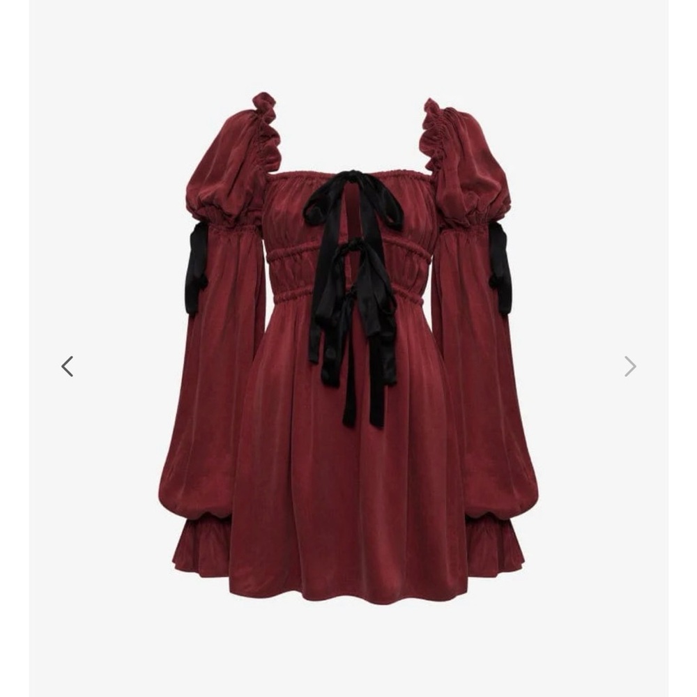 Rumored Burgundy and Black Long Sleeve Dress